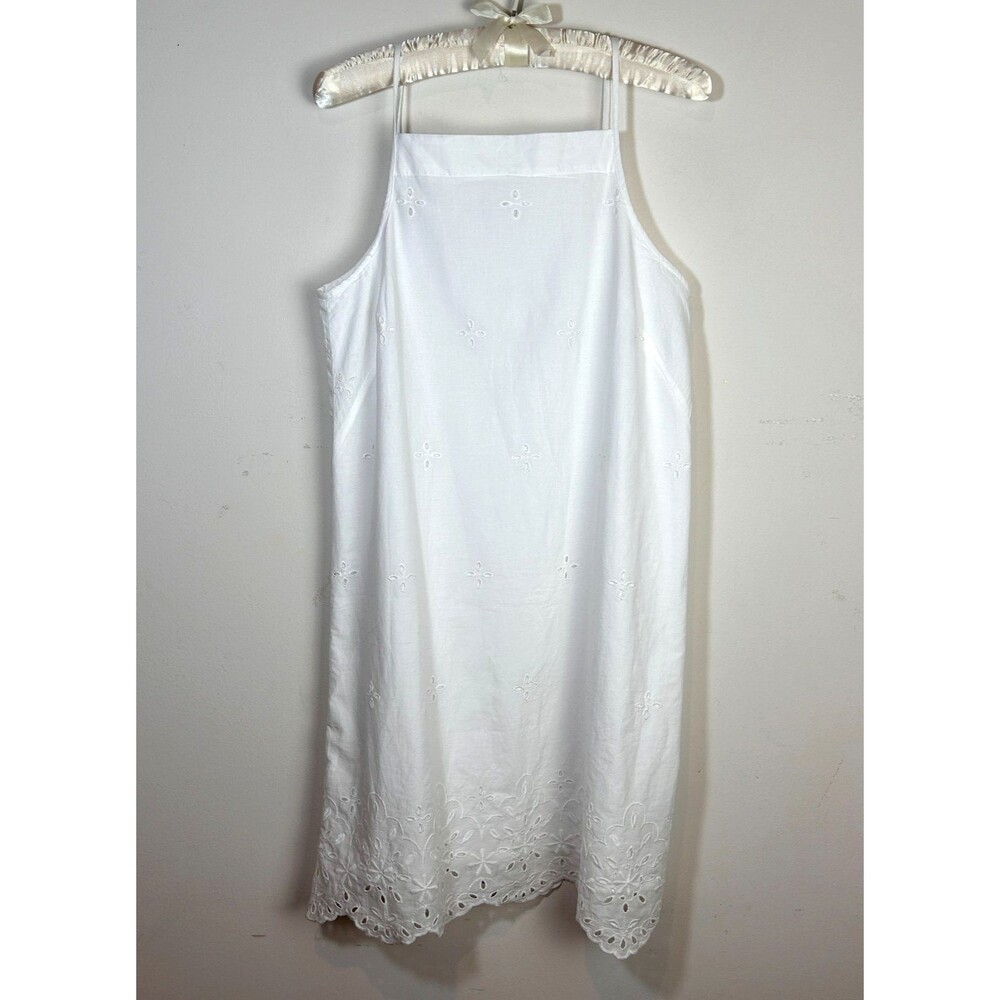 Old Navy Cotton White Eyelet Embroidered Sleeveless Shift Dress NWT Size XS Tall